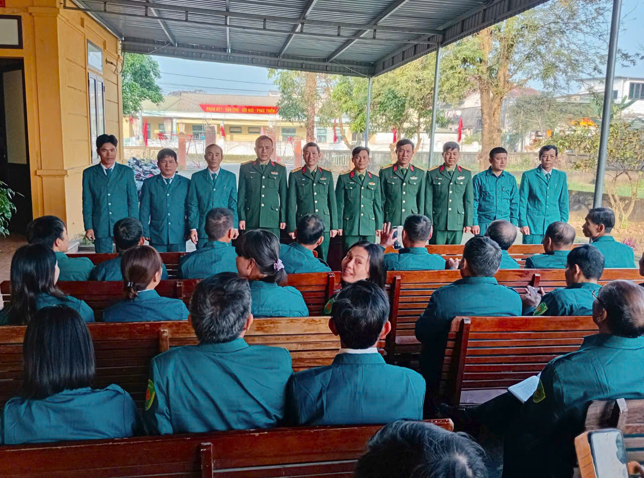 Ban CHQS xã Đức Thịnh Hội nghị giao ban, triển khai nhiệm vụ quốc phòng - quân sự tháng 02/2026.