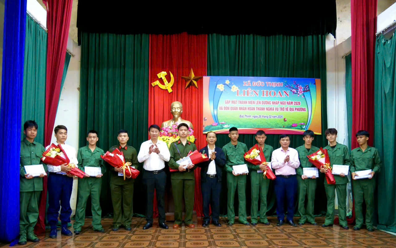 Xã Đức Thịnh tổ chức gặp mặt thanh niên trước khi lên đường nhập ngũ năm 2026