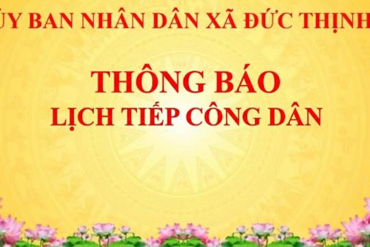 Thông báo - Về lịch tiếp công dân định kỳ tuần 05 tháng 7 năm 2026