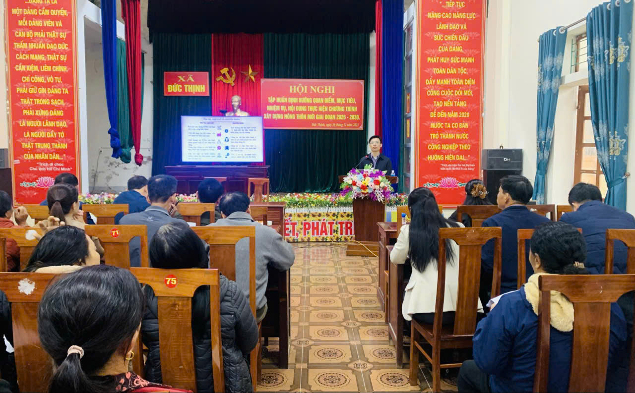 Đức Thịnh tổ chức tập huấn định hướng xây dựng nông thôn mới giai đoạn 2026 - 2030. 